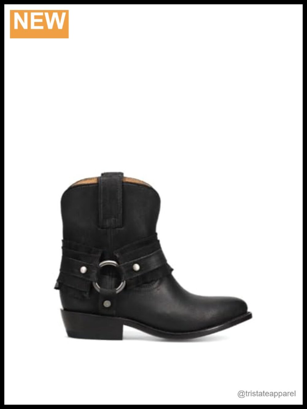Frye Billy Harness Ruffle Boots Women's Leather Ankle Boots Pointed Toe